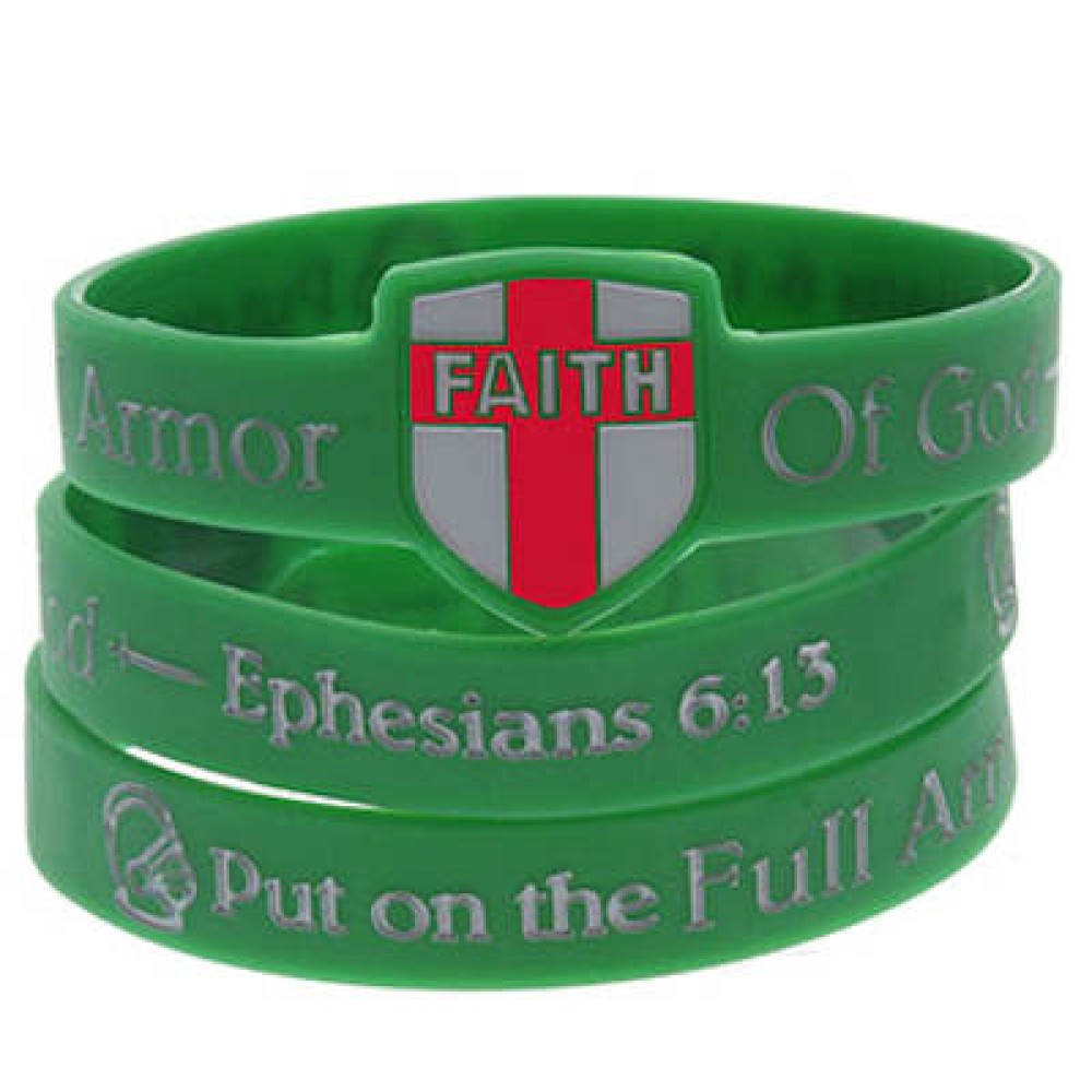 Armor of God Green Silicone Bracelet