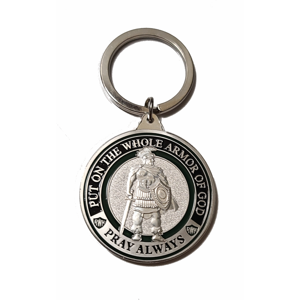 Armor of God Silver Pray Always Key Ring