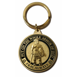 Armor of God Gold Pray Always Key Ring