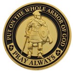 Armor of God Gold Pray Always Challenge Coin