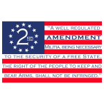 2nd Amendment Flag Sticker ★ Made in the USA ★